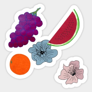 Fruits on Blue Sticker